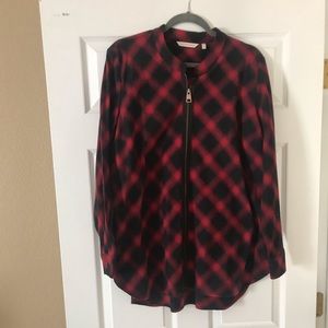 Soft Surroundings NWOT plaid zippered top